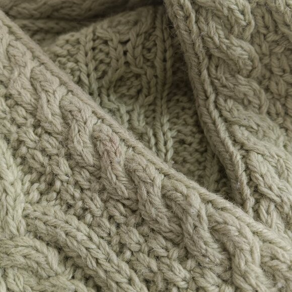 Aran Crafts 100% wool peacoat style sweater, high neck crossover closure XXL - Picture 5 of 11